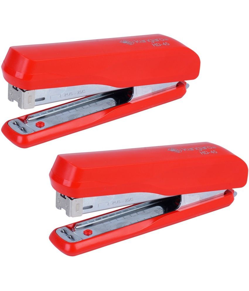     			Kangaro Desk Essentials HD-45 All Metal Half Strip, Red, Set of 2 Stapler