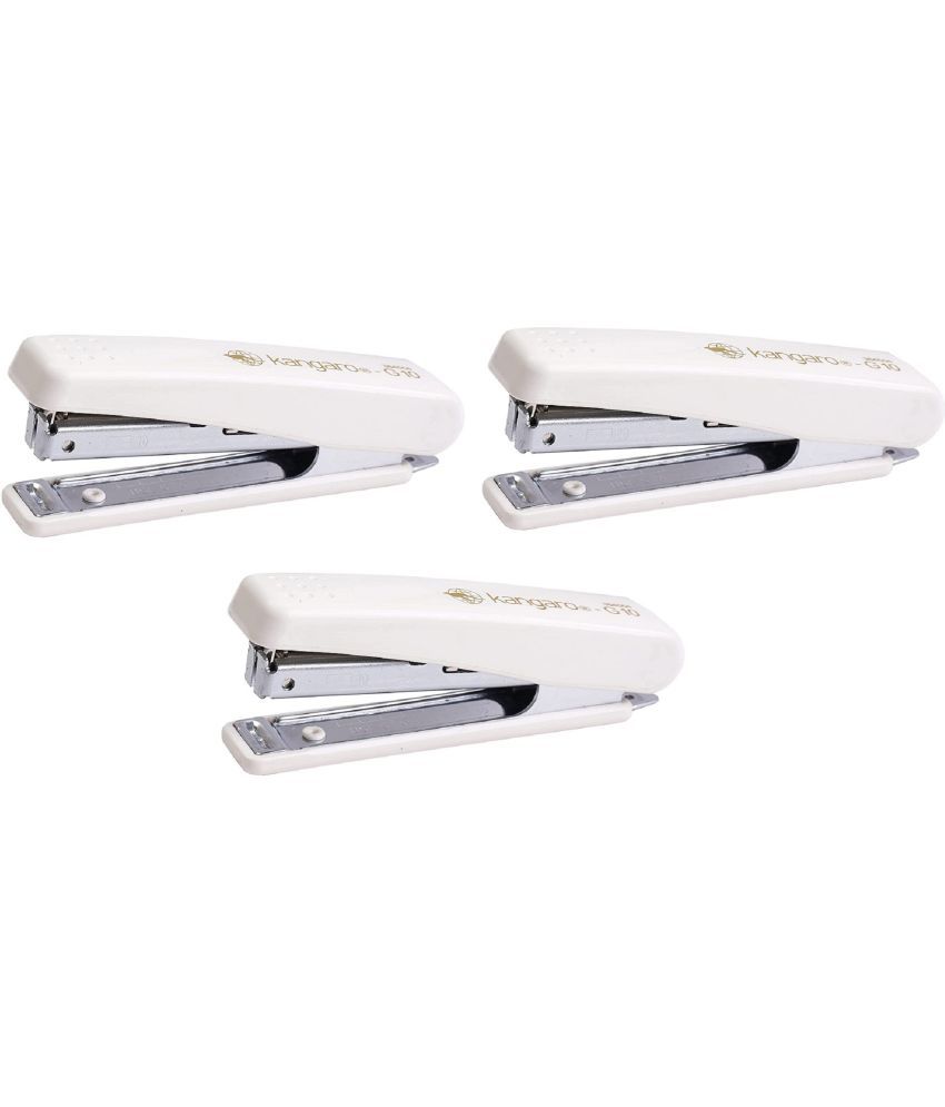     			Kangaro Desk Essentials HS-G10 All Metal Half Strip, Ivory, Set of 3 Stapler