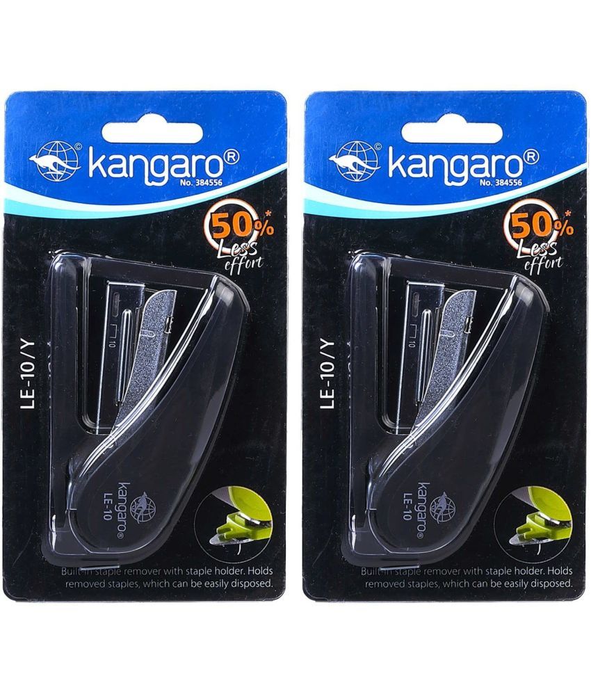     			Kangaro Desk Essentials LE-10Y All Metal Half Strip, Black, Set of 2 Stapler