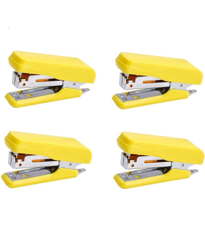     			Kangaro Desk Essentials MINI-10 All Metal Half Strip, Lemon Yellow, Set of 4 Stapler