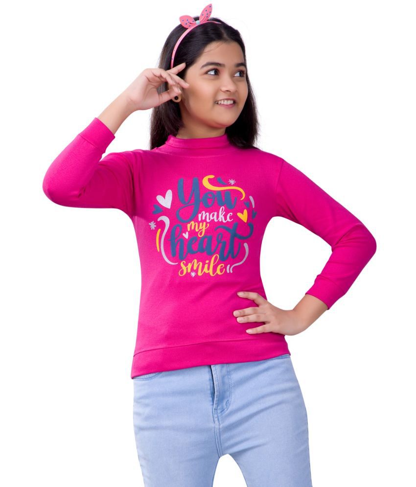     			Little funky cotton blended Graphic printed High neck casual trendy sweater for cutie-pie Girls