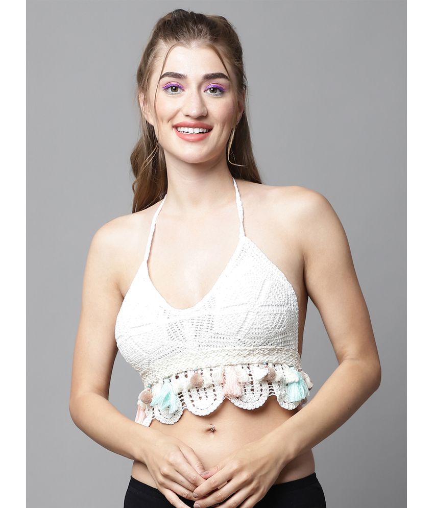     			PrettyCat - White Cotton Lightly Padded Women's Bralette Bra ( Pack of 1 )