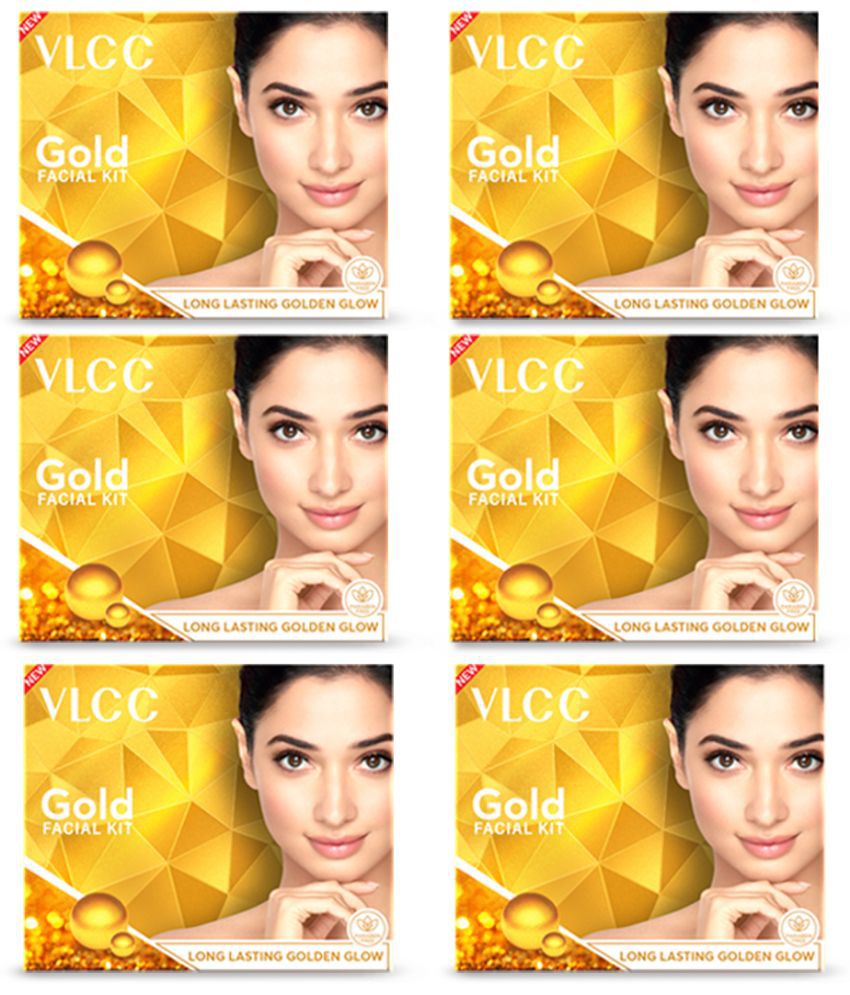     			VLCC Gold Facial Kit For Luminous & Radiant Complexion, 60 g (Pack of 6)