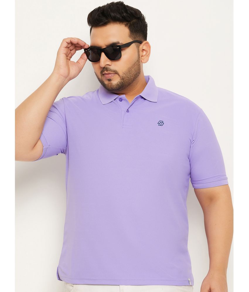     			renuovo Pack of 1 Cotton Blend Regular Fit Solid Half Sleeves Men's Polo T Shirt ( Lavender )