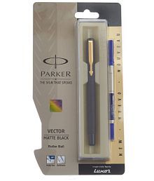Parker Vector GT Roller Ball Pen, Matte Black, Pack Of 3