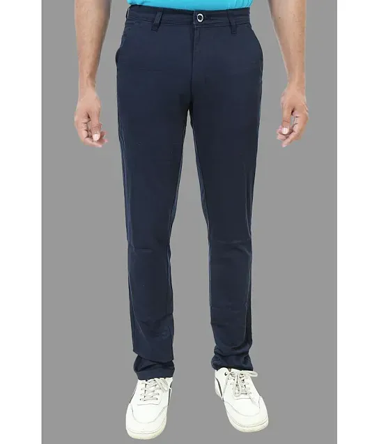 Men's Blue Pleated Chino Trousers | Peter Christian