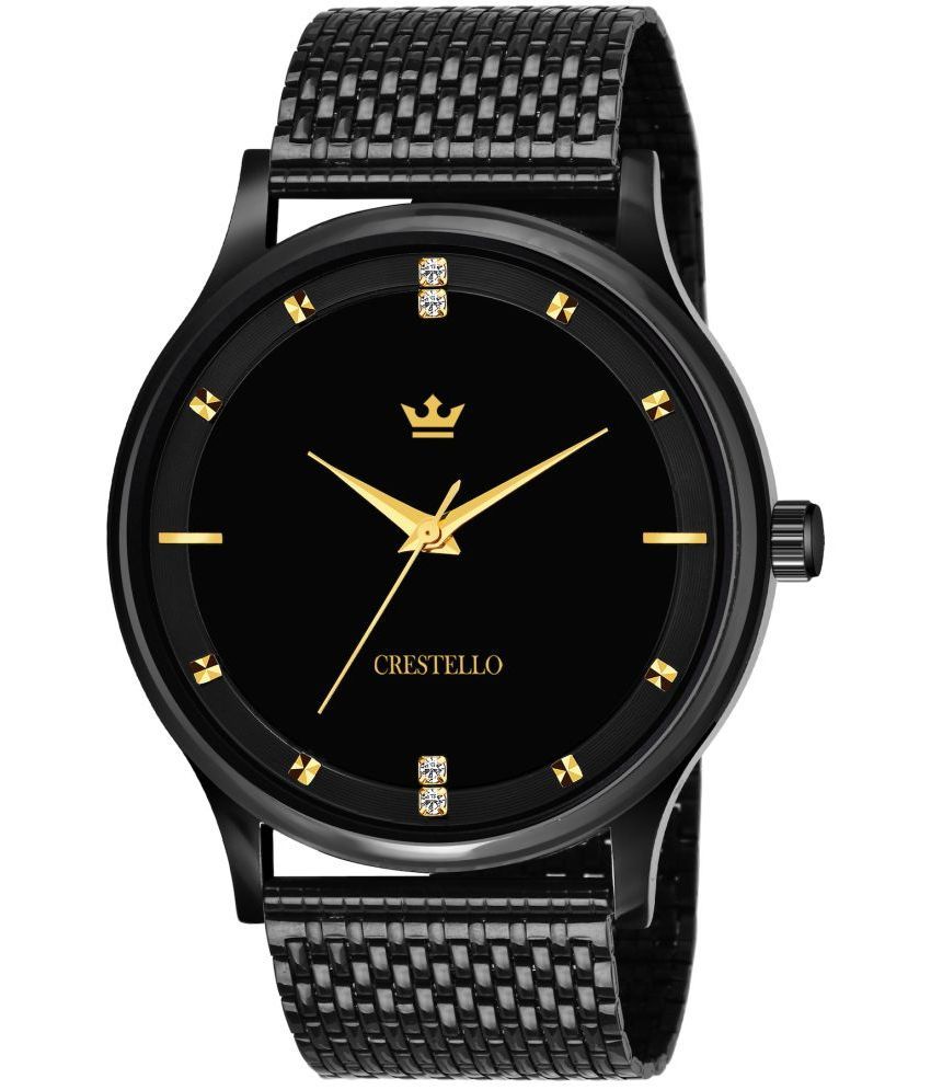     			Crestello - Black Metal Analog Men's Watch