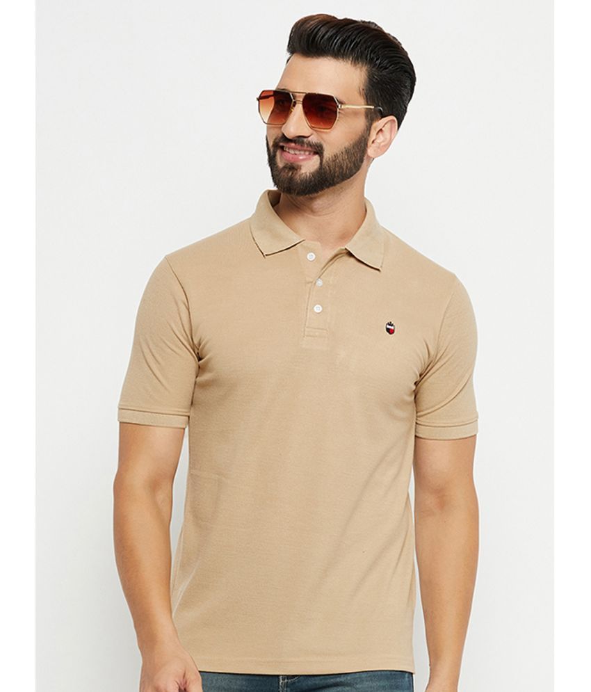     			Emerald - Beige Cotton Blend Regular Fit Men's Polo T Shirt ( Pack of 1 )