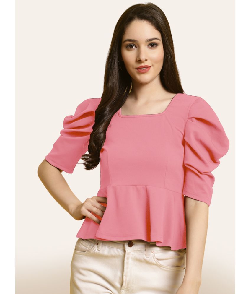     			Fabflee - Pink Polyester Women's Peplum Top ( Pack of 1 )