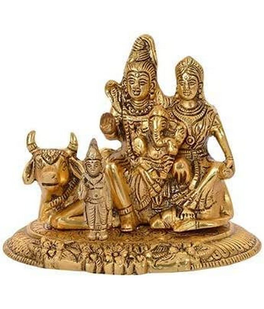     			Green Tales - Brass Shiv Family Idol ( 14 cm )