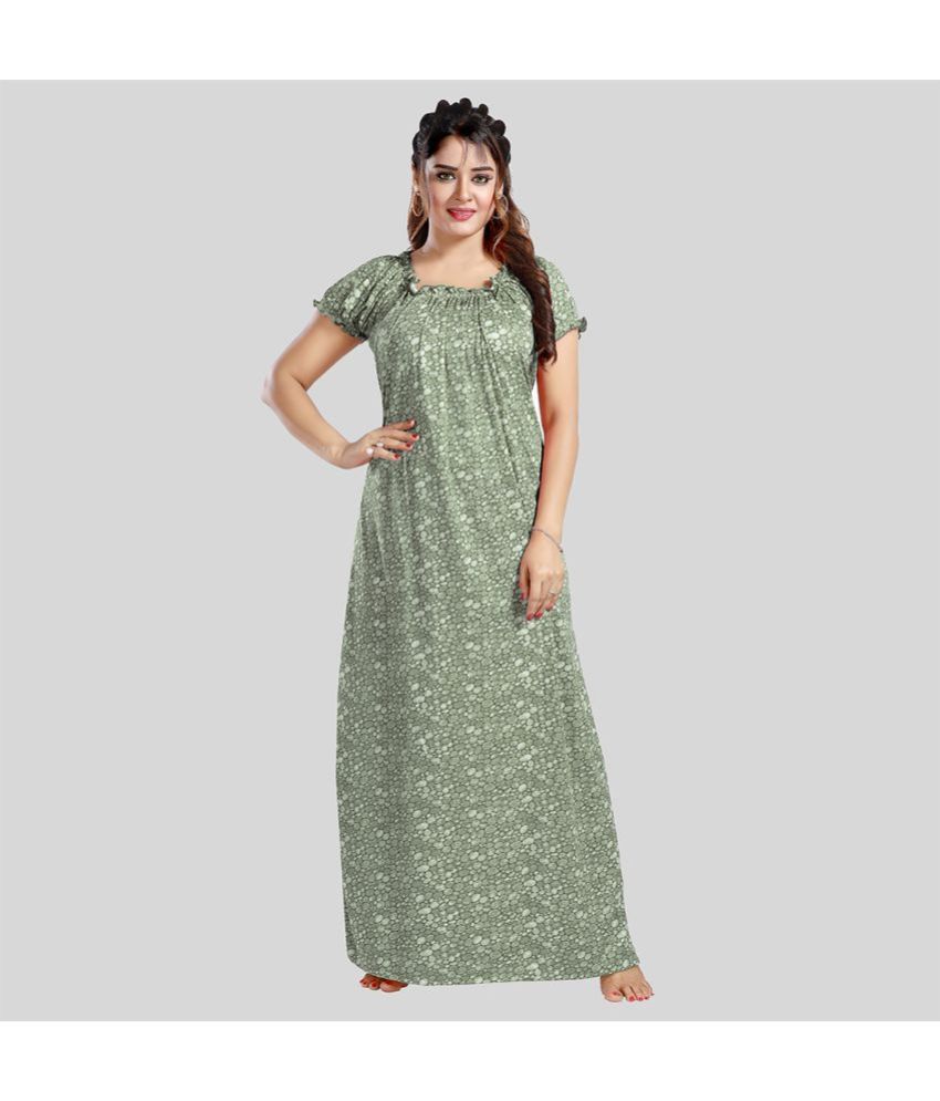     			Gutthi - Green Hosiery Women's Nightwear Nighty & Night Gowns ( Pack of 1 )