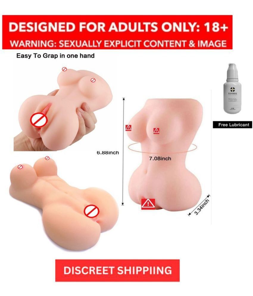     			Half Body Mini Doll Silicone Pocket Pussy Sex Doll With Breast For Masturbation Toy & Free Lube By sex tantra