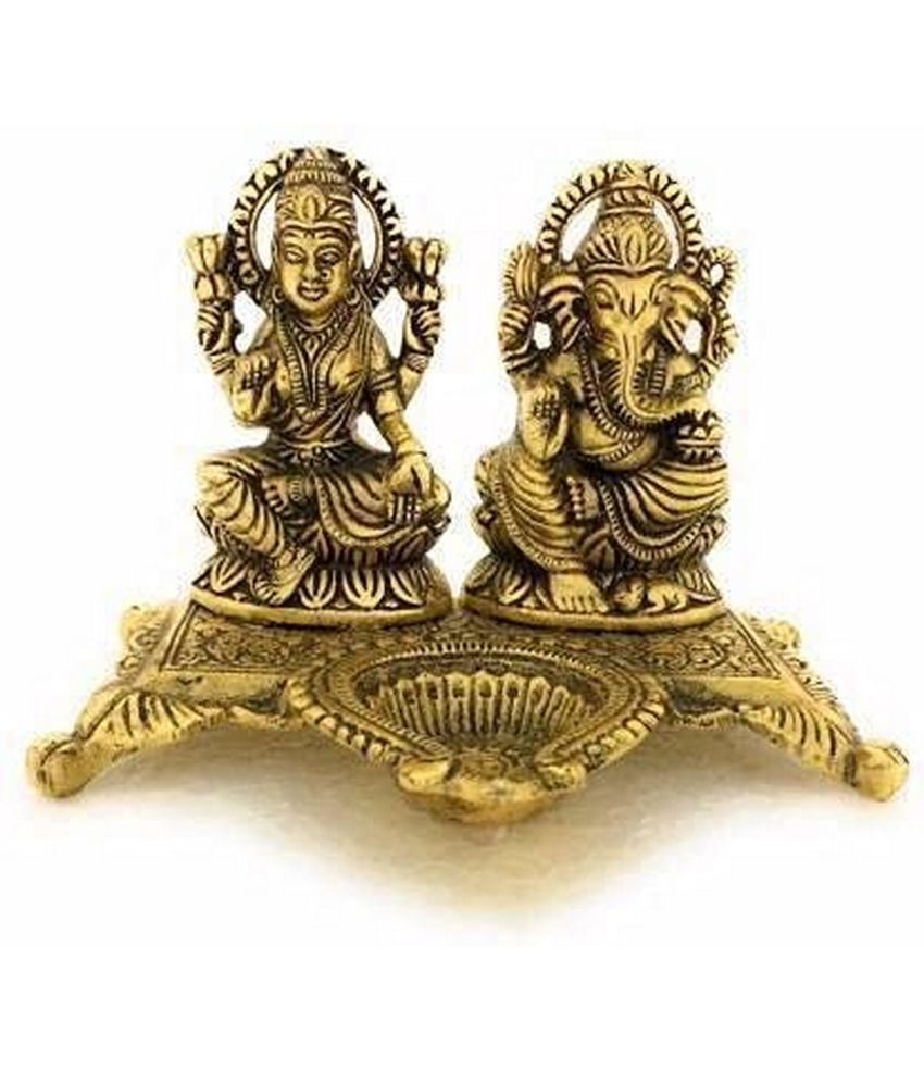     			Home Lane - Brass Laxmi Ganesh Idol ( 10 cm )