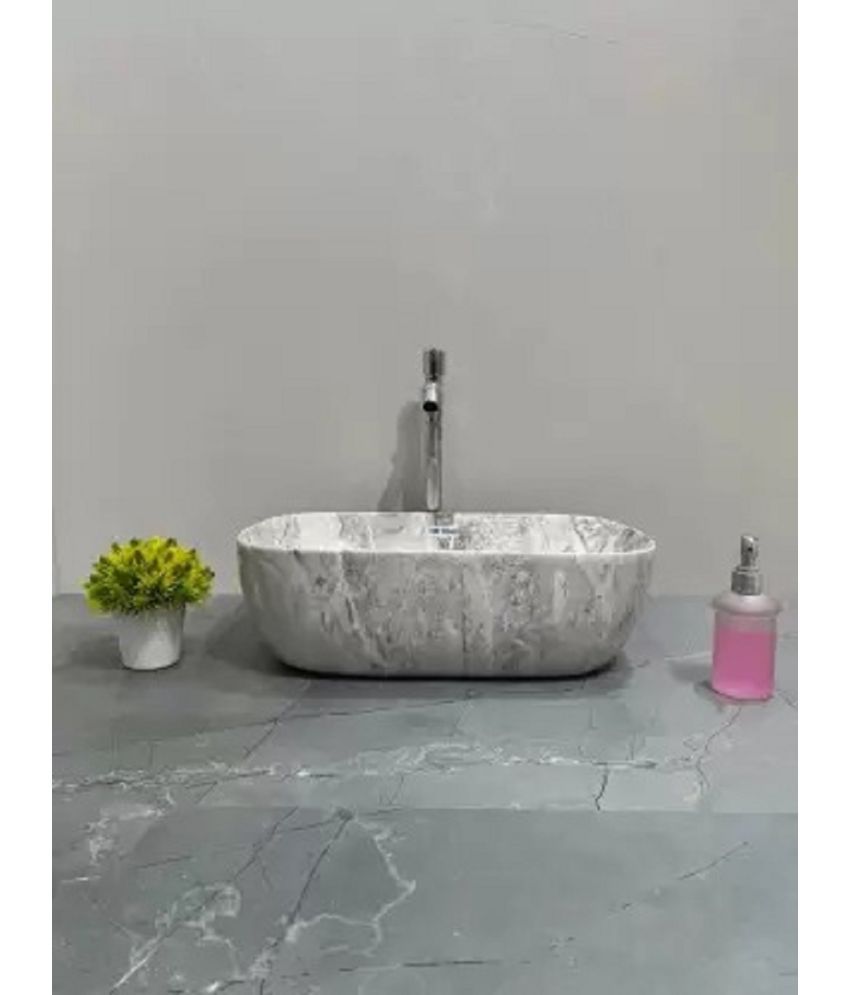     			MITILES White Ceramic Over Counter Wash Basins