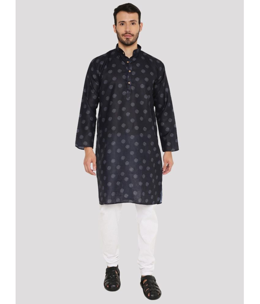     			Maharaja - Blue Linen Regular Fit Men's Kurta Pyjama Set ( Pack of 1 )