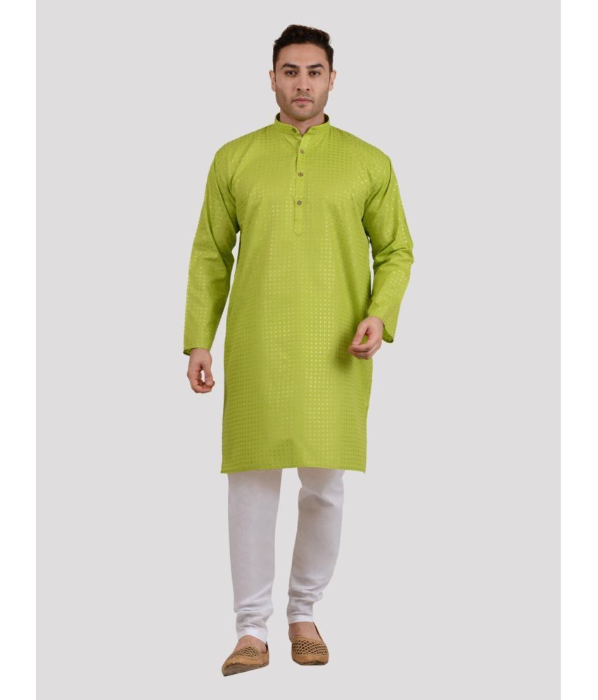     			Maharaja - Green Viscose Regular Fit Men's Kurta Pyjama Set ( Pack of 1 )