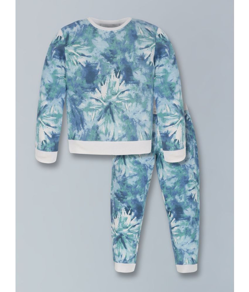     			PLUM TREE - Blue Cotton Blend Girls Sweatshirt With Joggers ( Pack of 1 )