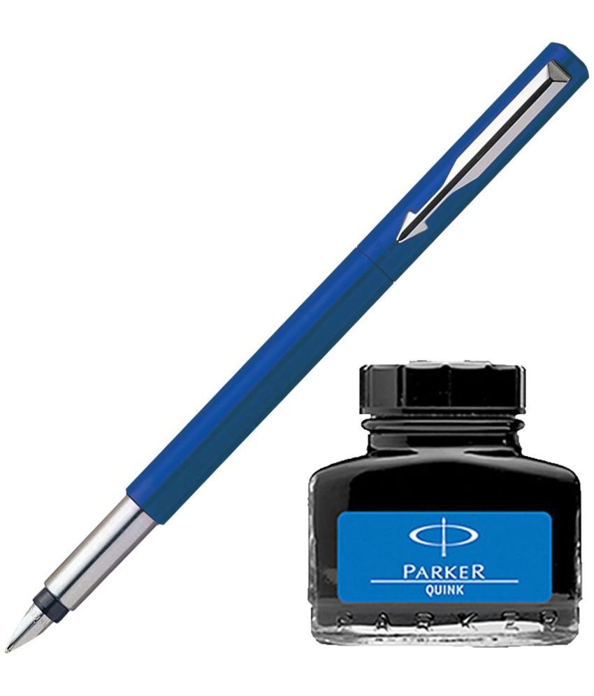     			Parker Vector Standard CT Fountain Pen - Blue + Quink Ink Bottle - Blue (30ML)
