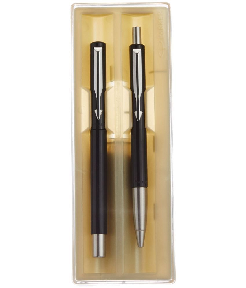     			Parker Vector Standard CT(RB+BP) Pen (Black), Pack Of 3