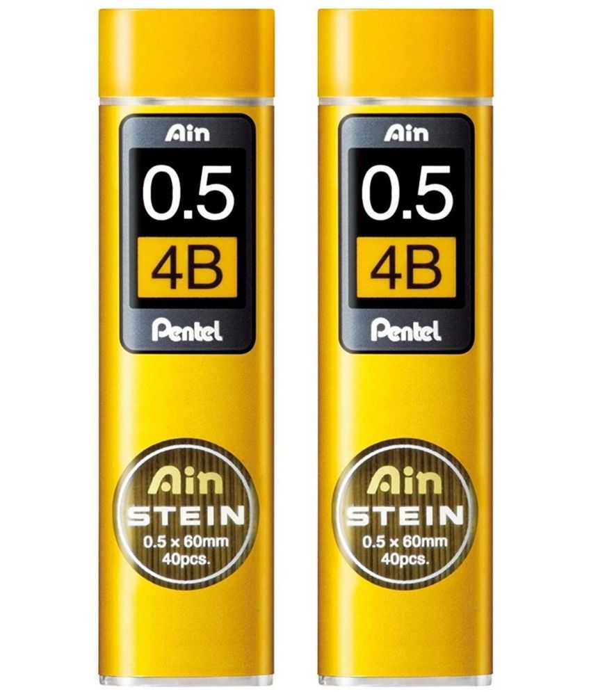     			Pentel Ain Stein Mechanical Pencil Lead, 0.5mm 4B, 40 Leads (C275-4B)- Pack of 2(Total 80 leads)