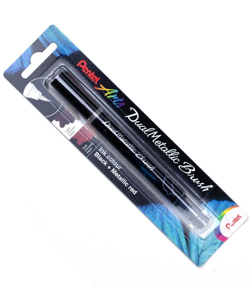     			Pentel Dual Metallic Brsh Pen (Black + Metallic Red)