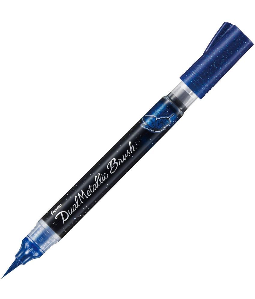     			Pentel Dual Metallic Brsh Pen (Blue + Metallic Green)