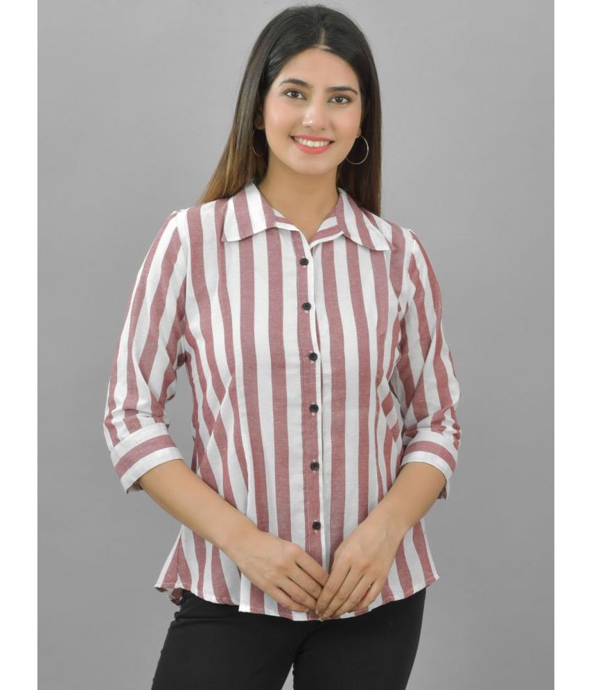     			QuaClo - Maroon Cotton Women's Shirt Style Top ( Pack of 1 )