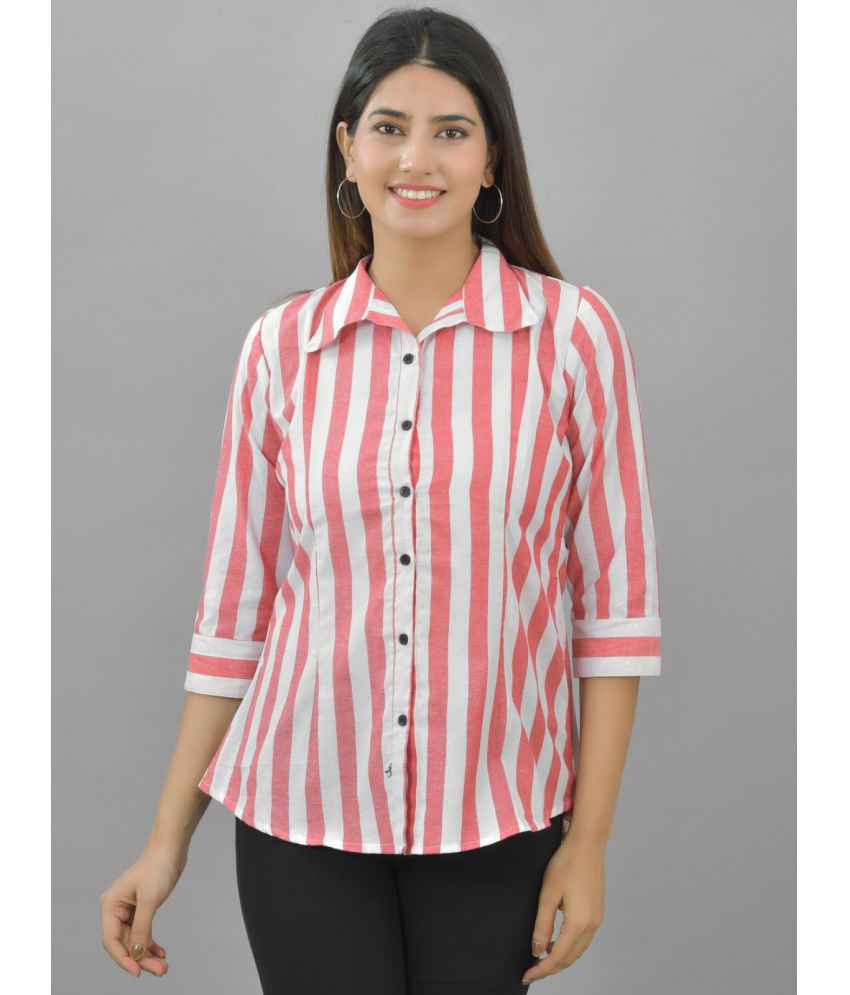     			QuaClo - Red Cotton Women's Shirt Style Top ( Pack of 1 )