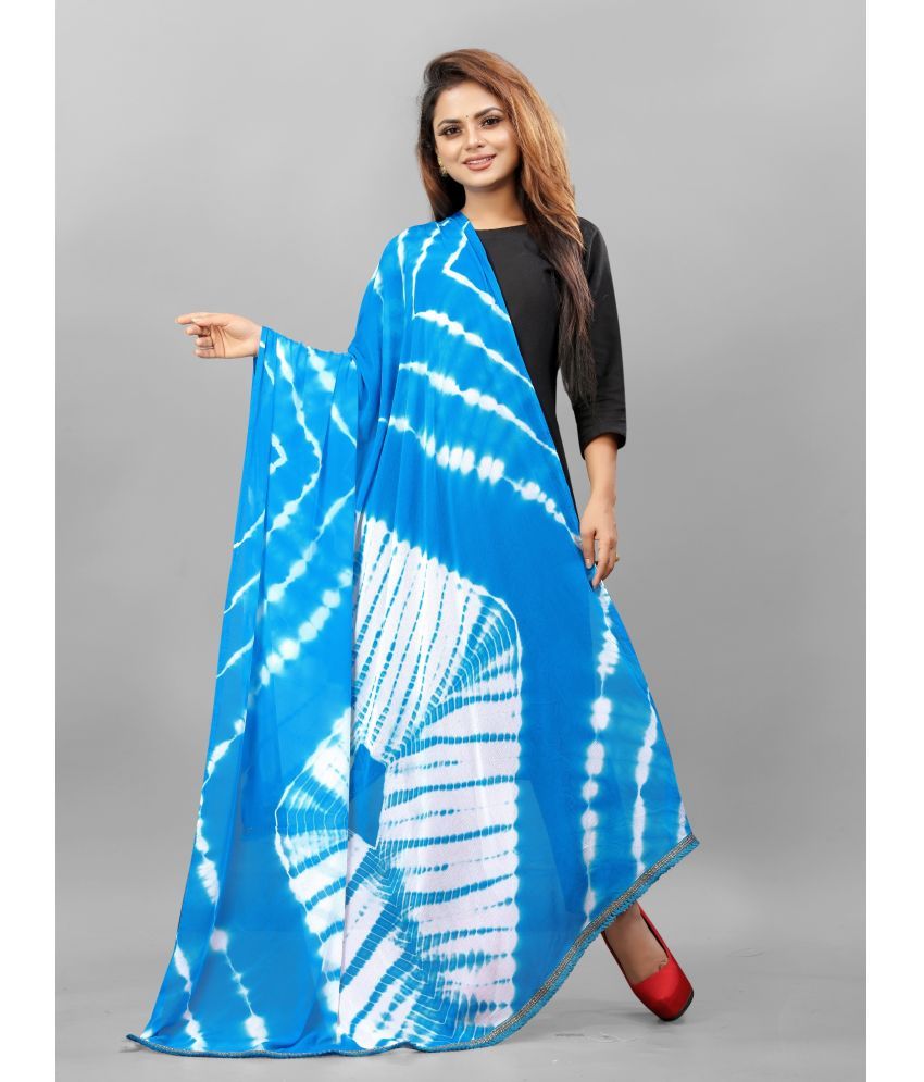     			Apnisha - Turquoise Chiffon Women's Dupatta - ( Pack of 1 )