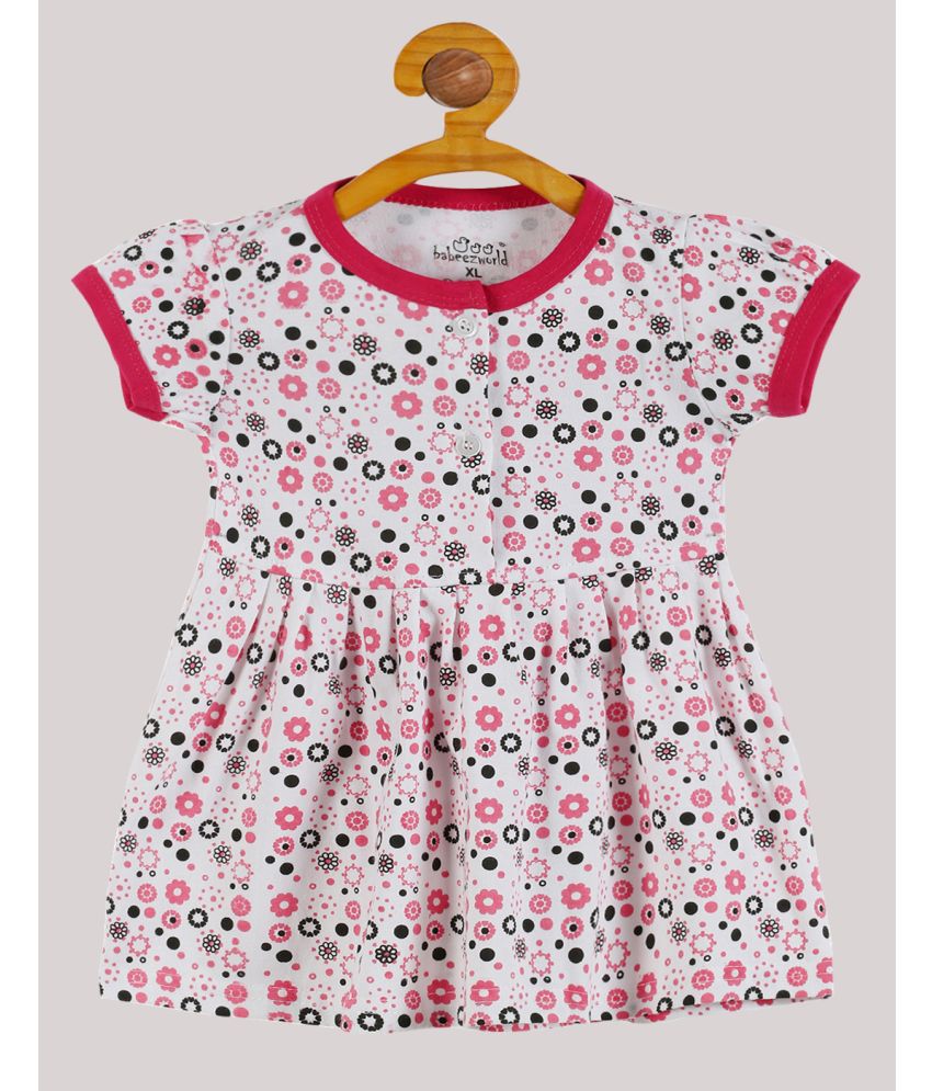     			Babeezworld - Pink Cotton Baby Girl Frock ( Pack of 1 )