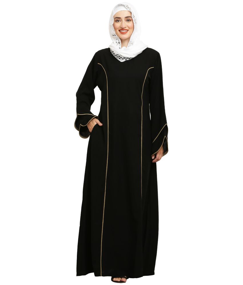     			Burbi Black Polyester Stitched Burqas without Hijab - Single