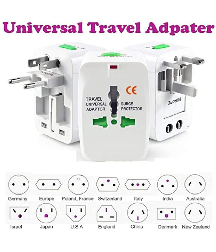     			EmmEmm Worldwide Universal All-in-One Worldwide International Travel Adapter with 125V, 6A, 250V