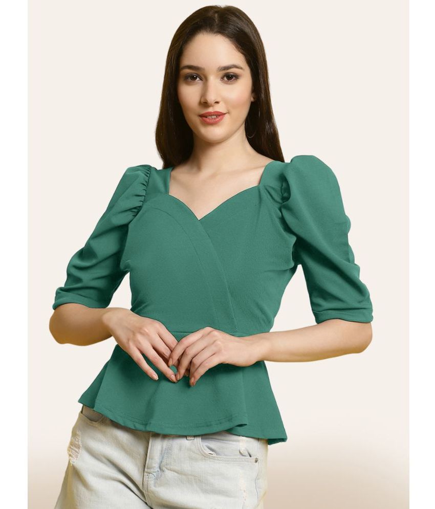     			Fabflee - Green Polyester Women's Peplum Top ( Pack of 1 )