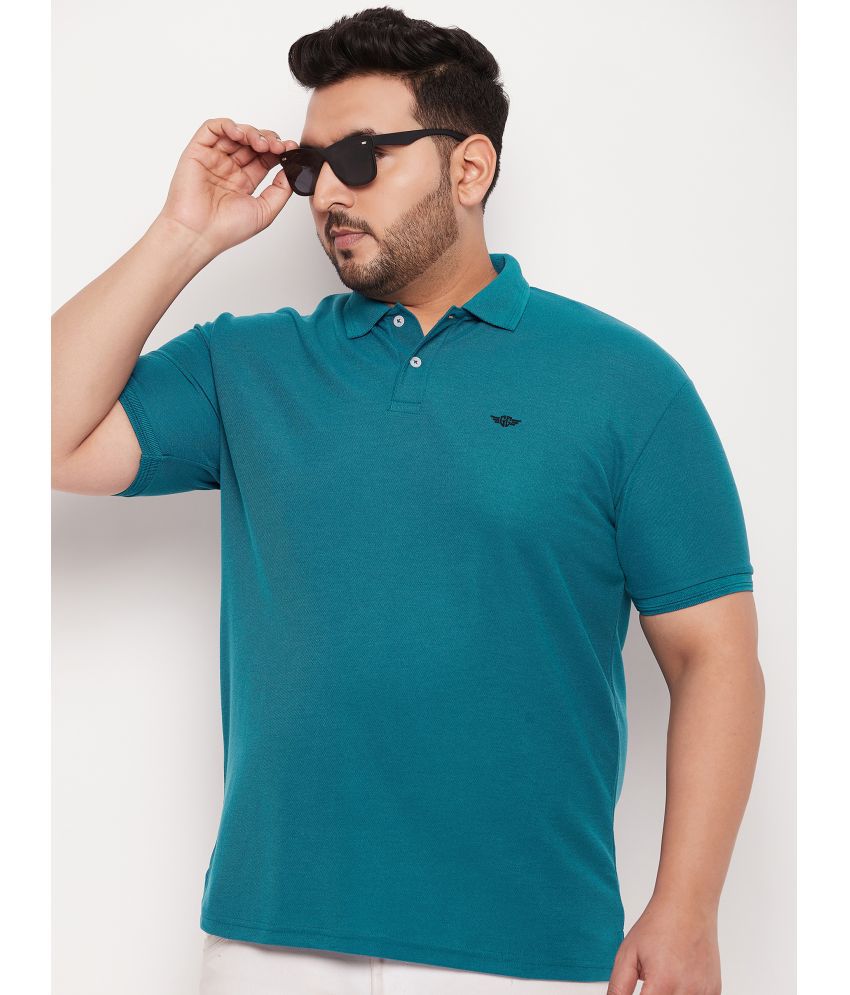     			GET GOLF - Teal Blue Cotton Blend Regular Fit Men's Polo T Shirt ( Pack of 1 )