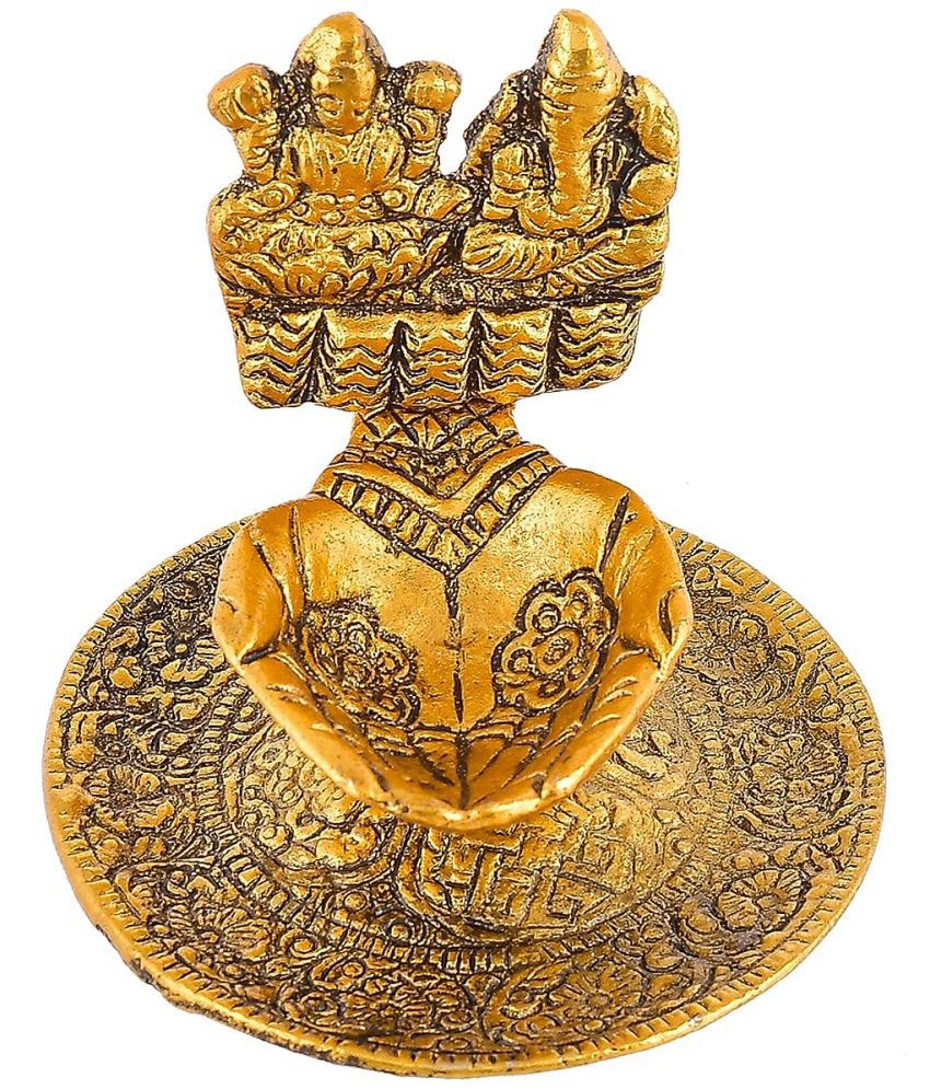     			Home Lane - Brass Laxmi Ganesh Idol ( 8 cm )