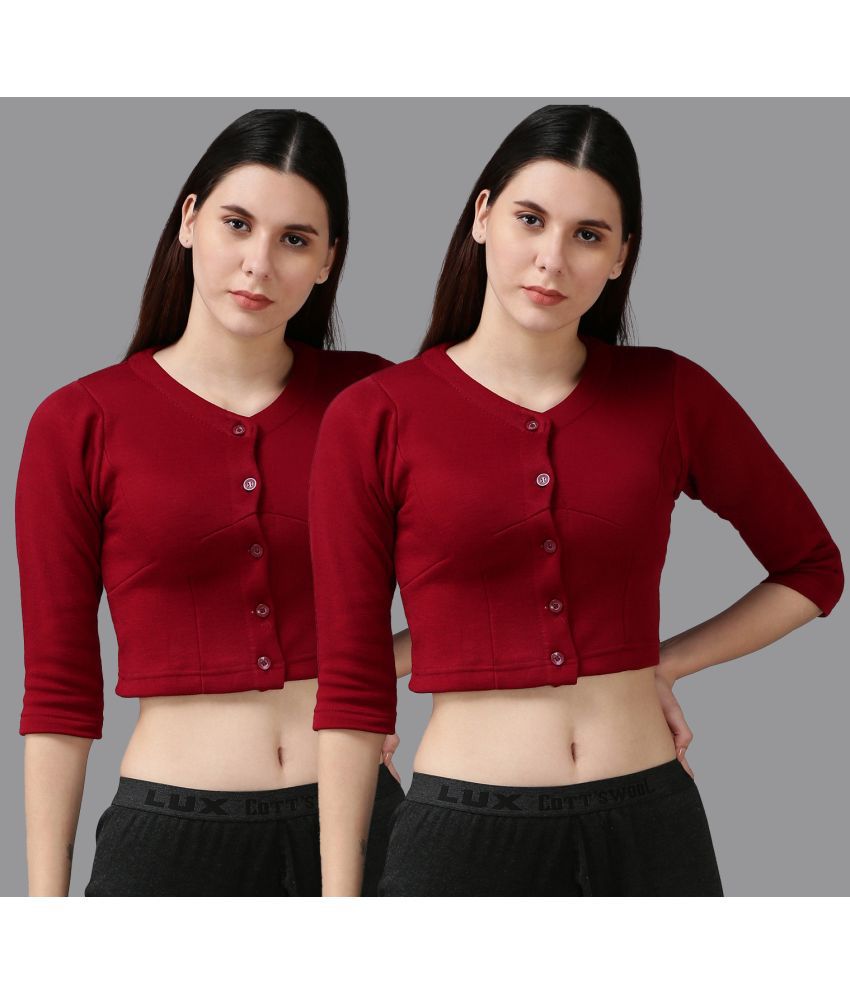     			Lux Cottswool Cotton Blend Thermal Tops - Maroon Pack of 1