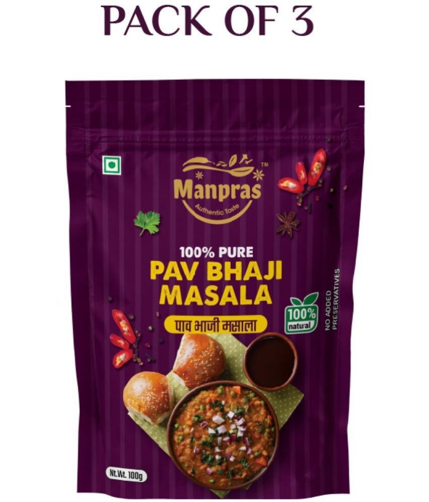     			MANPRAS PAV BHAJI MASALA 100GM [ PACK OF 3 ] Masala 100 gm