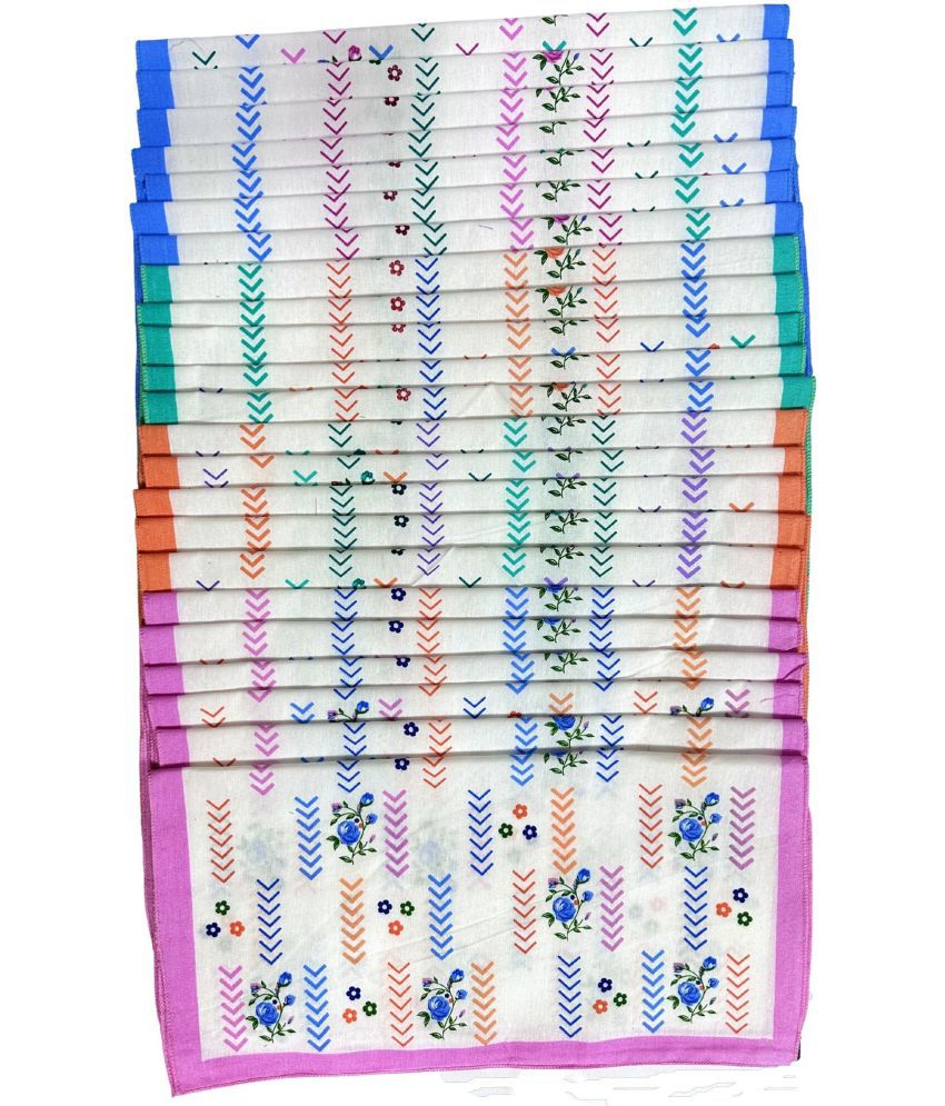     			Royal Mart Premium Cotton Handkerchiefs – 13*13 Colorful Prints for Women/Girls (Pack of 24, Multicolor. Designs Will Vary as per Availability