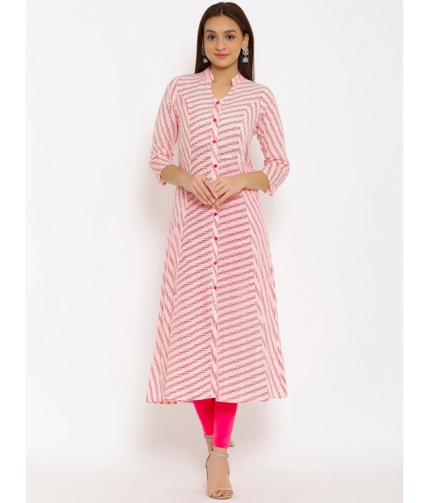     			SVARCHI - Pink Rayon Women's Front Slit Kurti ( Pack of 1 )