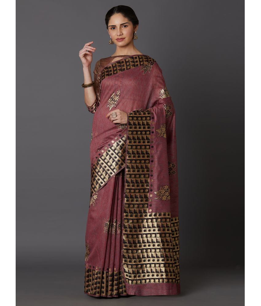     			SareeShop Designer SareeS - Mauve Banarasi Silk Saree With Blouse Piece ( Pack of 1 )
