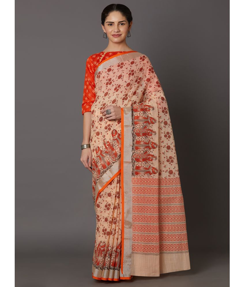     			SareeShop Designer SareeS - Orange Banarasi Silk Saree With Blouse Piece ( Pack of 1 )