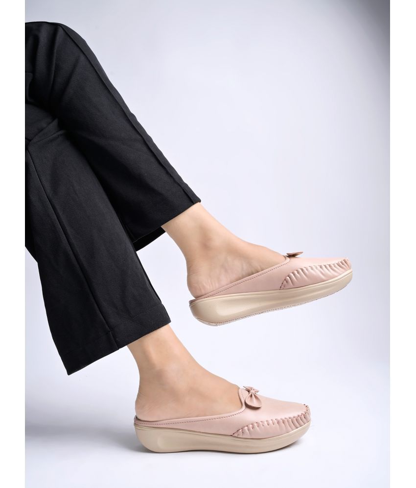     			Shoetopia - Pink Women's Mules Shoes