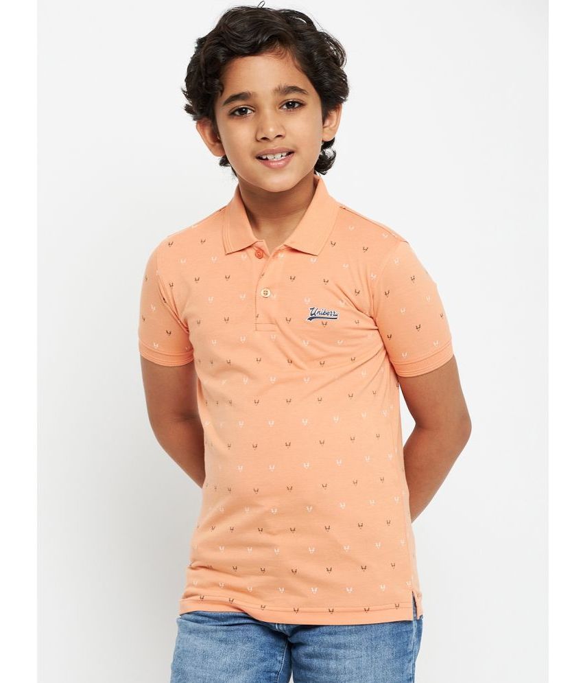     			UNIBERRY Pack of 1 Boys Cotton Blend Polo T-Shirt ( Peach )