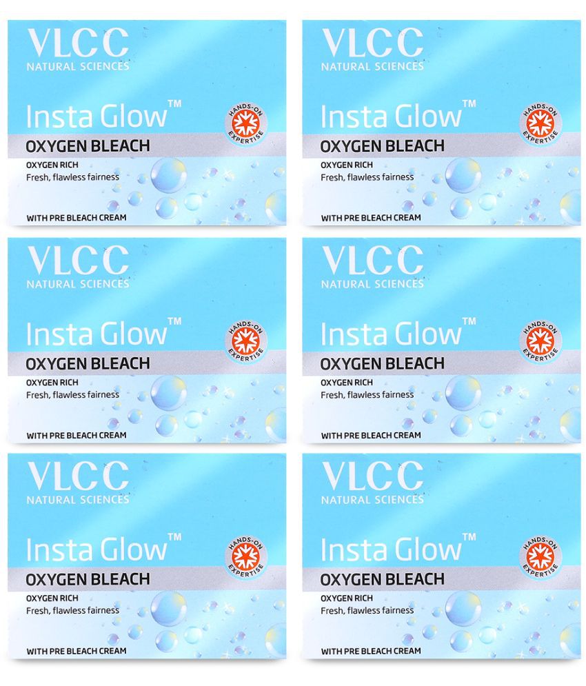     			VLCC Insta Glow Oxygen Bleach, 30 g (Pack of 6)