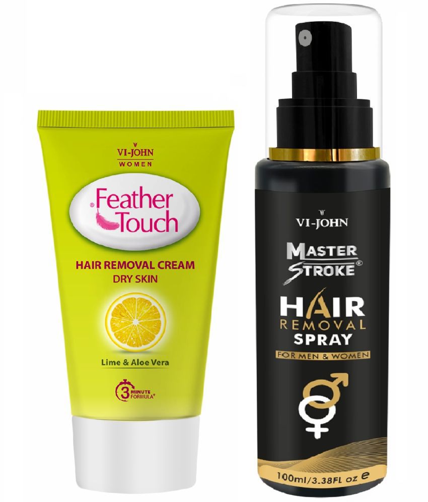     			VIJOHN Master Stroke 100ml & Feather Touch Lime Aloe 40g Hair Removal Cream & Spray (Pack of 2)
