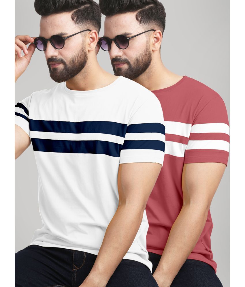     			AUSK Pack of 2 Cotton Blend Regular Fit Men's T-Shirt ( Multicolor )