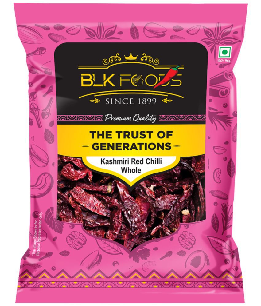     			BLK FOODS _Select Kashmiri Red Chilli Whole (Kashmiri Lal Mirch Sabut) 100g 100 gm