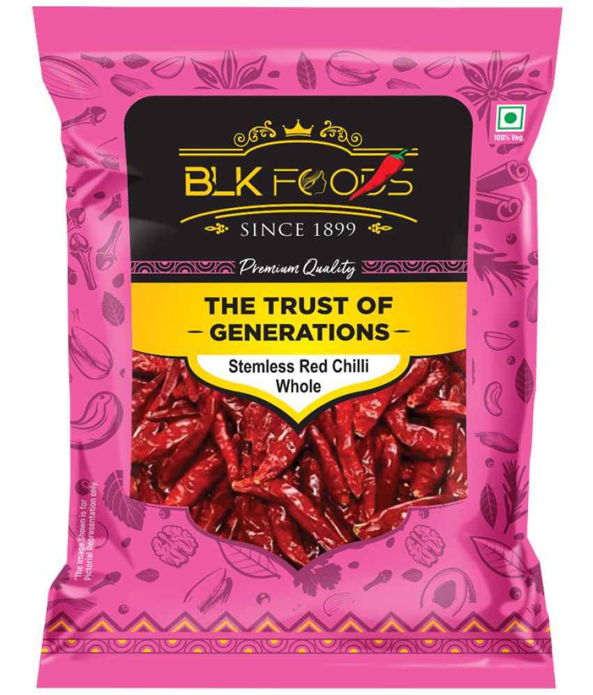     			BLK FOODS _Select Stemless Red Chilli Whole (Lal Mirch Sabut) 50g 50 gm