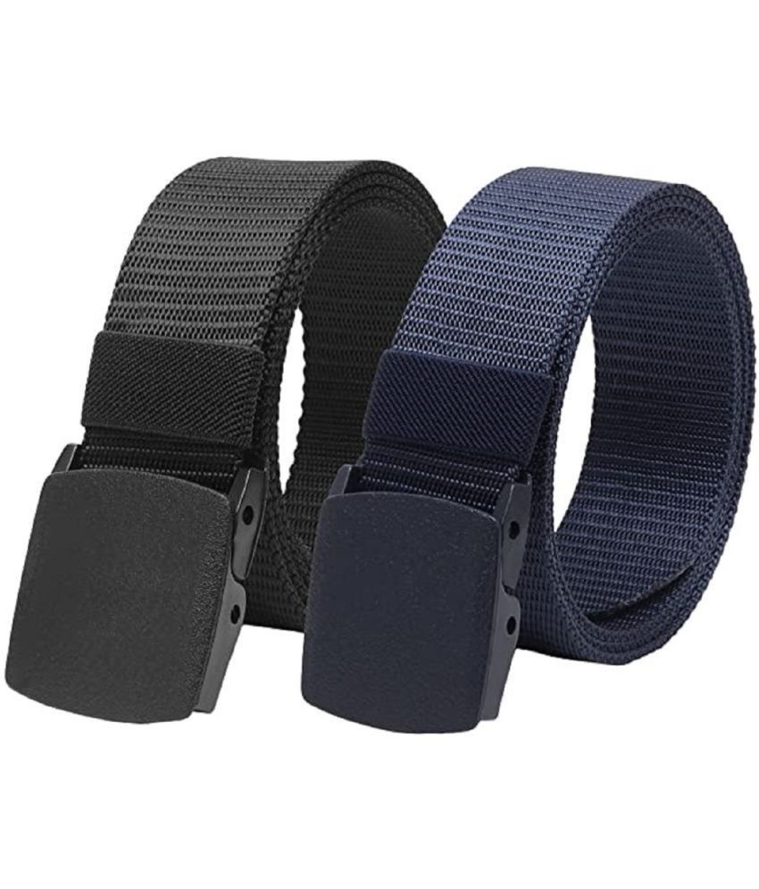     			Esstain - Black Canvas Men's Casual Belt ( Pack of 2 )