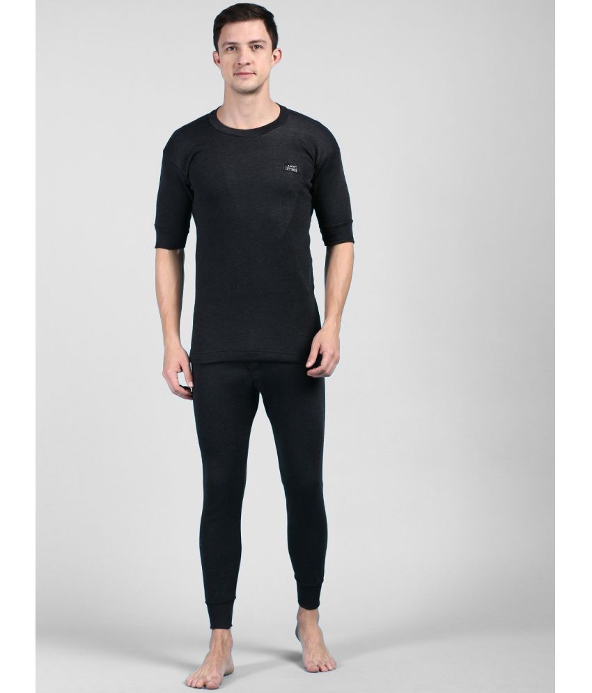     			Lux Cottswool Cotton Blend Men's Thermal Sets ( Black )